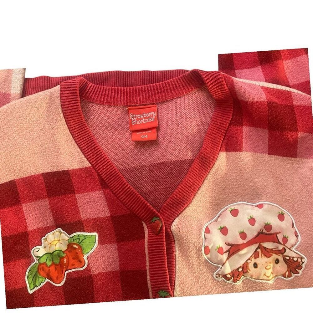 Strawberry Shortcake Button Down Patchwork Gingha… - image 6